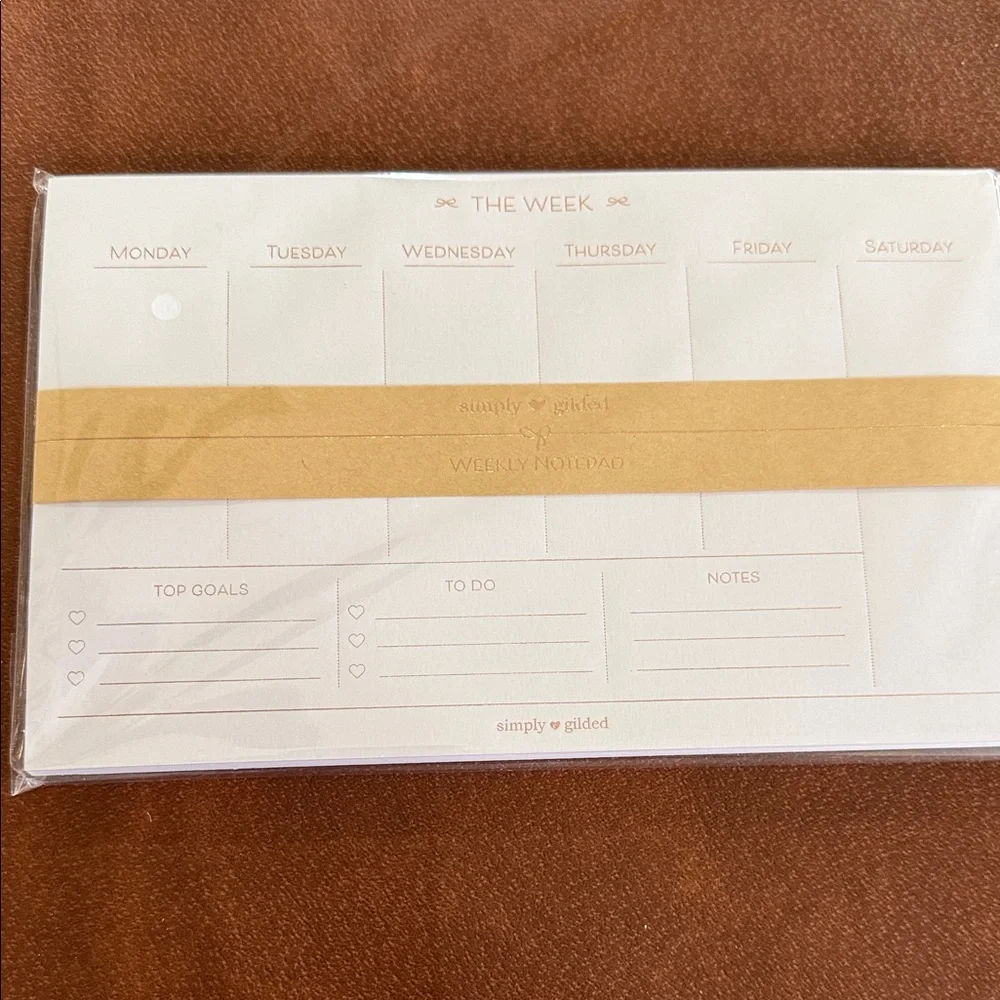 Brand new simply guilded Cream Weekly Notepad - Home Office Planner